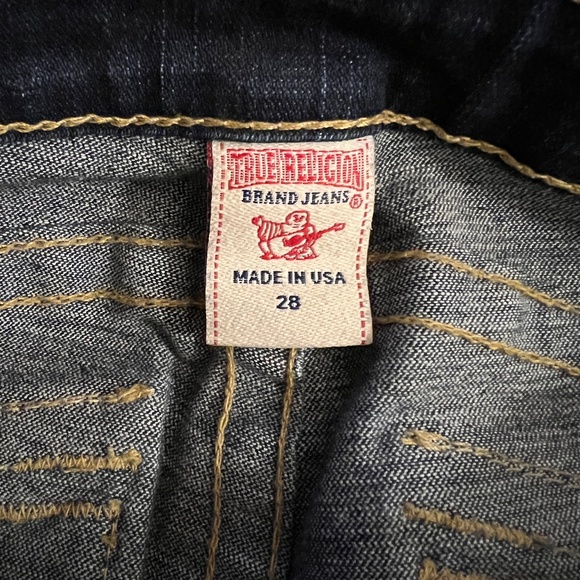 EUC Women's True Relgion Becky Bootcut Jeans Swarovski Crystal Buttons Size 28 - Picture 7 of 9